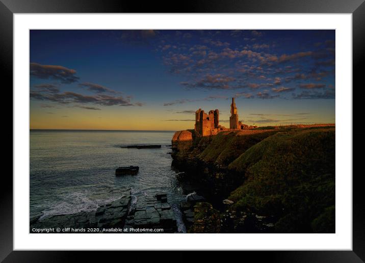 Castle Sinclair, Highlands, Scotland at sunset. Framed Mounted Print by Scotland's Scenery