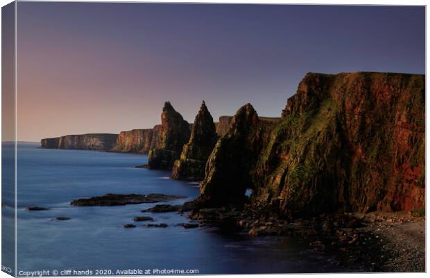 Duncansby Stacks at sunrise. Canvas Print by Scotland's Scenery
