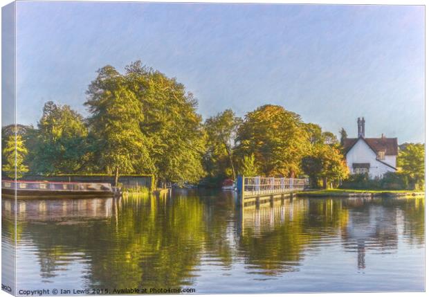 Approaching Goring Lock On The Thames Canvas Print by Ian Lewis