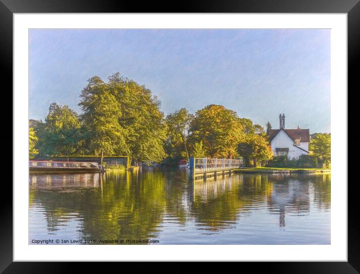 Approaching Goring Lock On The Thames Framed Mounted Print by Ian Lewis