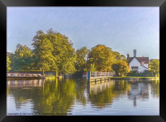 Approaching Goring Lock On The Thames Framed Print by Ian Lewis