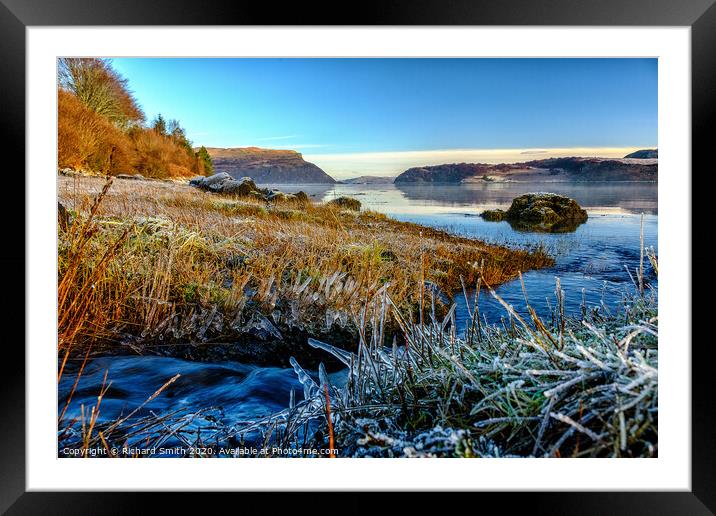 Small burn flows into Loch portree #2  Framed Mounted Print by Richard Smith
