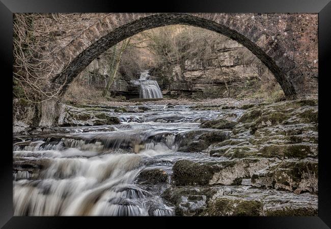Stone Bridge : At Cauldron Falls, Yorkshire Dales Framed Print by Dave Carroll
