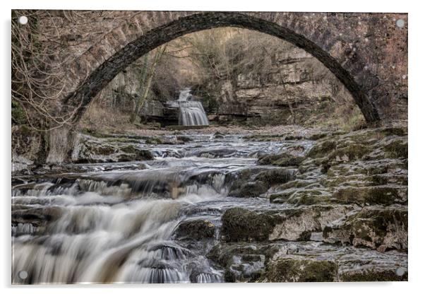 Stone Bridge : At Cauldron Falls, Yorkshire Dales Acrylic by Dave Carroll