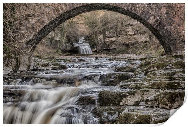 Stone Bridge : At Cauldron Falls, Yorkshire Dales Print by Dave Carroll