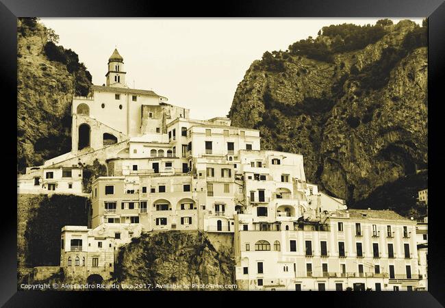 Amalfi Village - Italy Framed Print by Alessandro Ricardo Uva