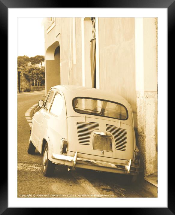 The old car - Amalfi coast - Italy Framed Mounted Print by Alessandro Ricardo Uva