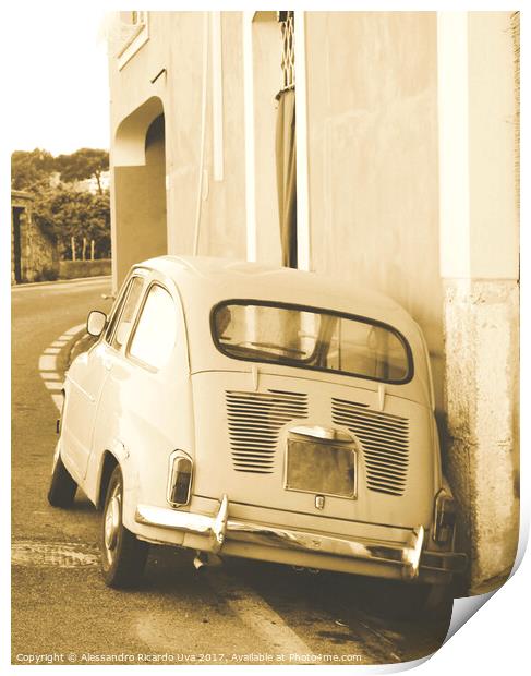 The old car - Amalfi coast - Italy Print by Alessandro Ricardo Uva