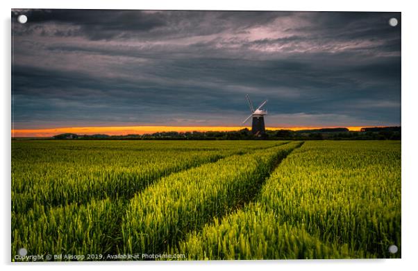 Burnham Overy windmill. Acrylic by Bill Allsopp