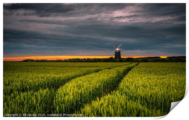 Burnham Overy windmill. Print by Bill Allsopp