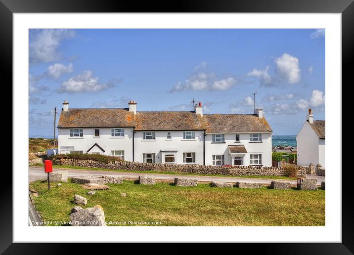 Coastguard Cottages Framed Mounted Print by Nicola Clark