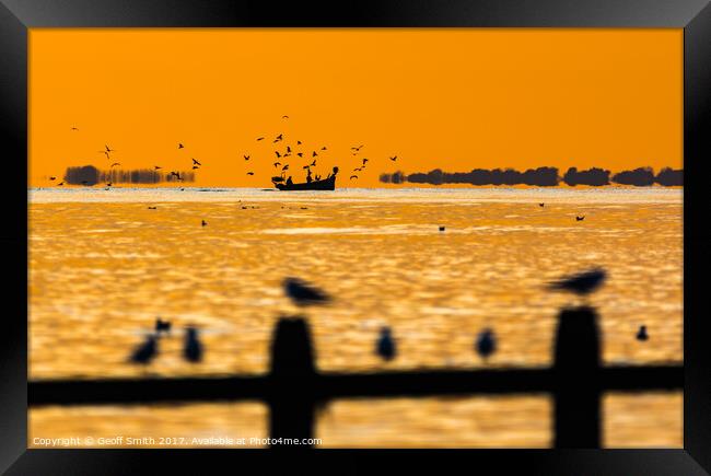 Fishing at Sunset Framed Print by Geoff Smith