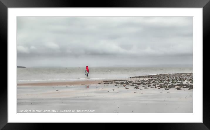 The lone Surfer  Framed Mounted Print by Malc Lawes