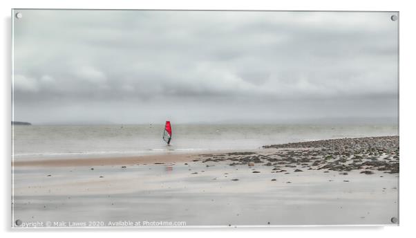 The lone Surfer  Acrylic by Malc Lawes