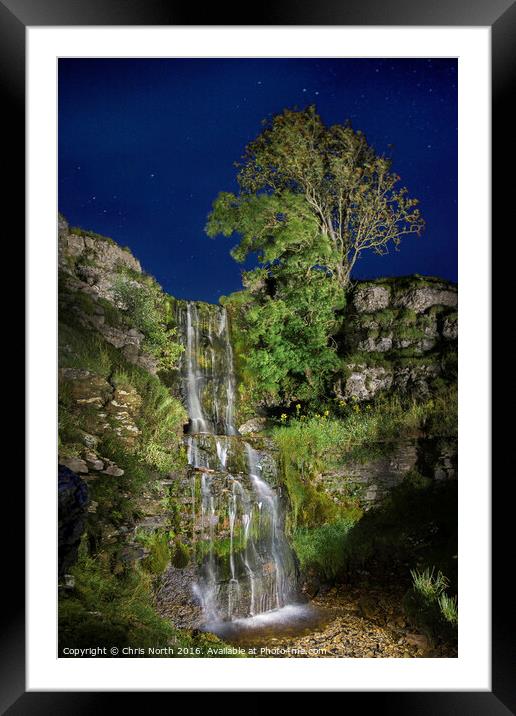Cray Falls in Wharfedale, North Yorkshire. Framed Mounted Print by Chris North