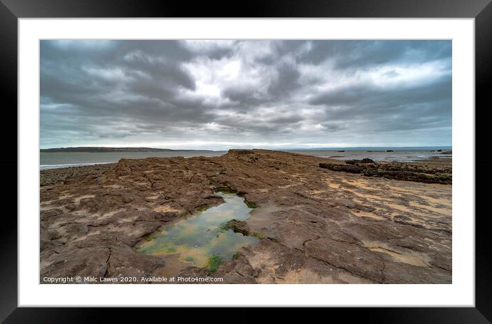 The Rock pool Framed Mounted Print by Malc Lawes
