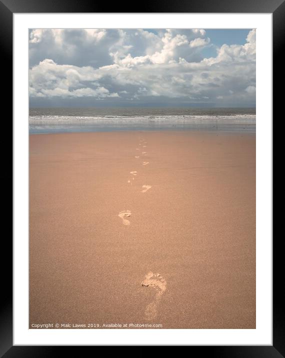 Footprints in the Sand Framed Mounted Print by Malc Lawes