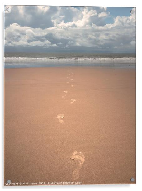 Footprints in the Sand Acrylic by Malc Lawes