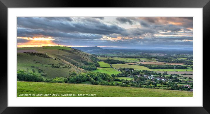 Fulking & view of South Downs Framed Mounted Print by Geoff Smith