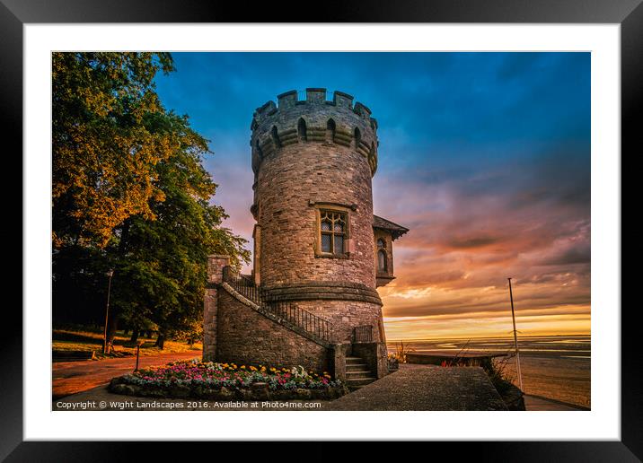 Appley Tower Sunset Framed Mounted Print by Wight Landscapes
