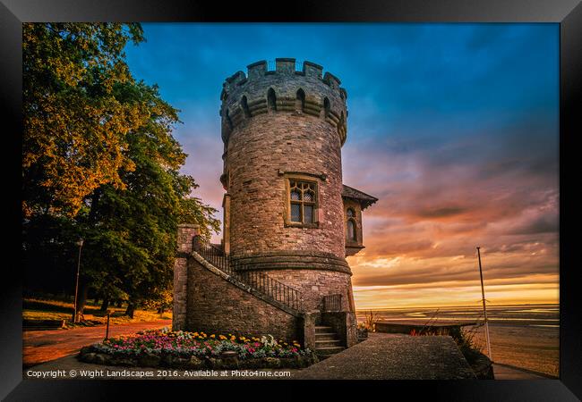 Appley Tower Sunset Framed Print by Wight Landscapes