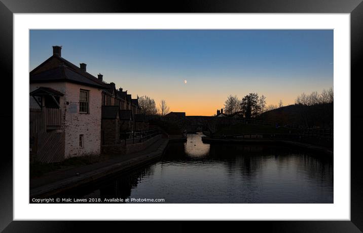 Sunset on the Brecon Canal  Framed Mounted Print by Malc Lawes