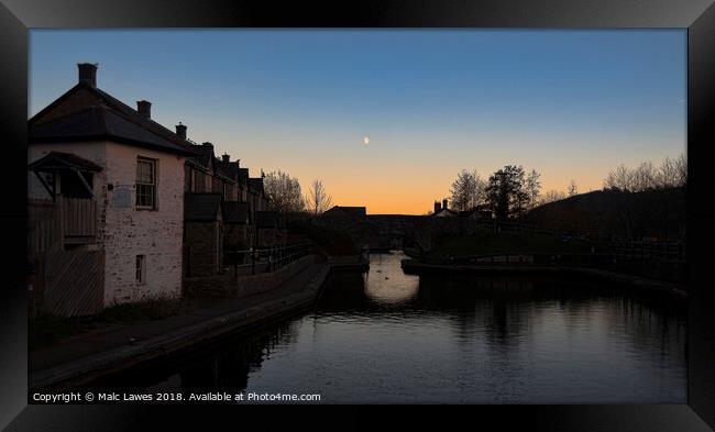 Sunset on the Brecon Canal  Framed Print by Malc Lawes