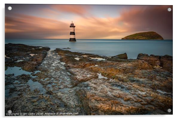Sunset at Penmon Acrylic by jim cooke