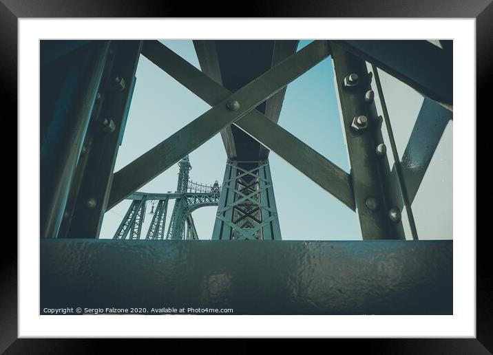 Particular view of the Liberty Bridge, Budapest Framed Mounted Print by Sergio Falzone
