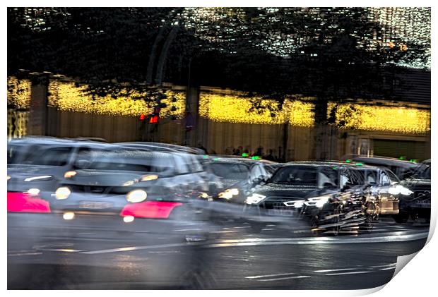 The busy life of the city - the traffic Print by Jose Manuel Espigares Garc