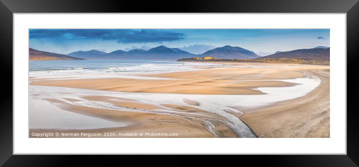 Luskentyre beach panorama Framed Mounted Print by Norman Ferguson