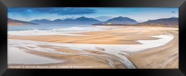 Luskentyre beach panorama Framed Print by Norman Ferguson