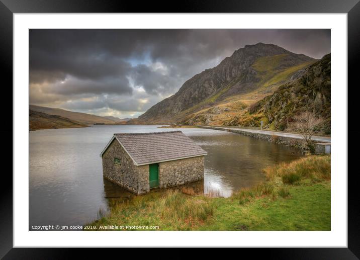 The Boathouse at Llyn Ogwen Framed Mounted Print by jim cooke