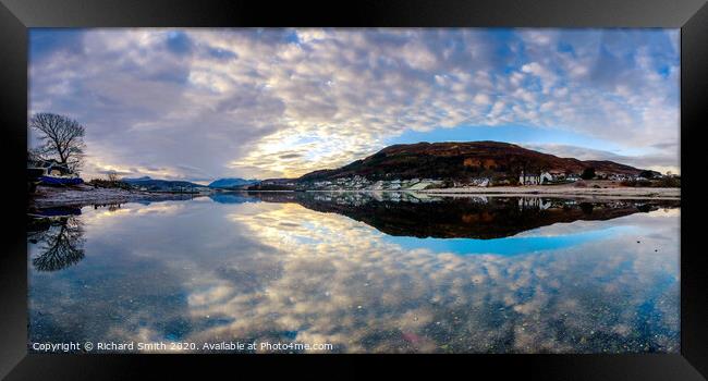 Cloud reflections in Loch Portree Framed Print by Richard Smith