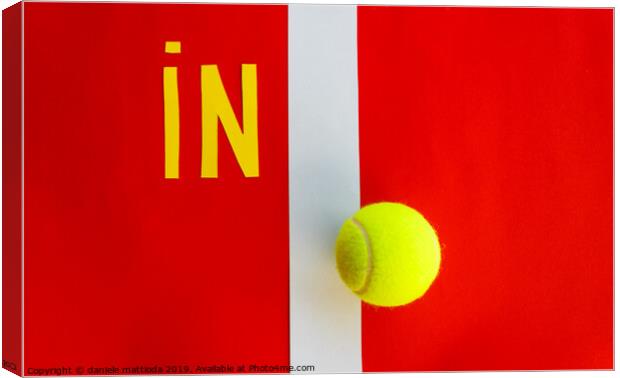 the written  in  next to a line of a tennis court  Canvas Print by daniele mattioda
