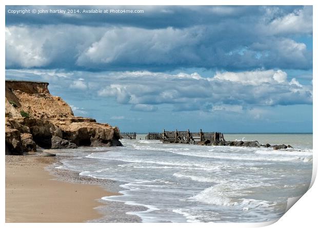 Happisburgh Beach North Norfolk Print by john hartley