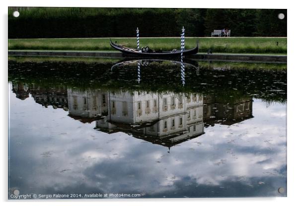 Reflections in the Castle of Venaria Reale, Turin  Acrylic by Sergio Falzone