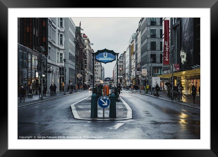 Outdoor street Framed Mounted Print by Sergio Falzone
