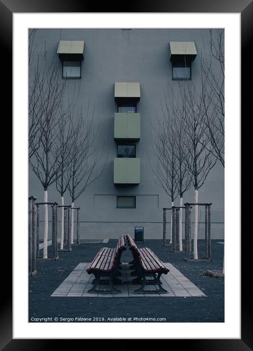 The building face at Berlin Framed Mounted Print by Sergio Falzone