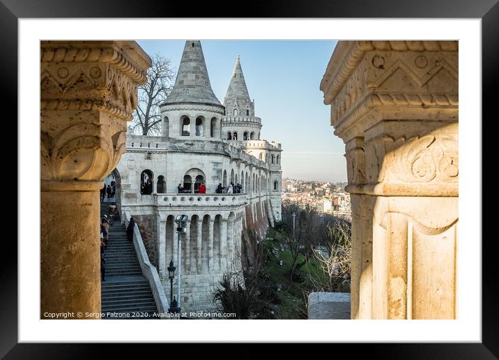 Fisherman's Bastion in Budapest Framed Mounted Print by Sergio Falzone