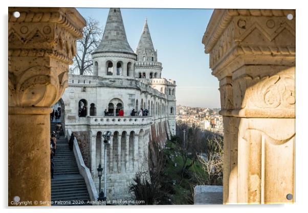 Fisherman's Bastion in Budapest Acrylic by Sergio Falzone