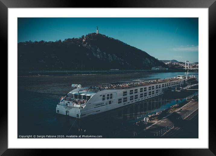 The boat on the Danube Framed Mounted Print by Sergio Falzone