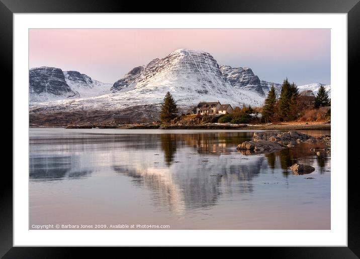 Applecross Hills Winter Sunset  Scotland Framed Mounted Print by Barbara Jones