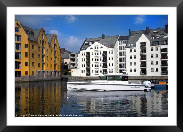 Fjord adventurer Alesund Framed Mounted Print by Peter Thomas