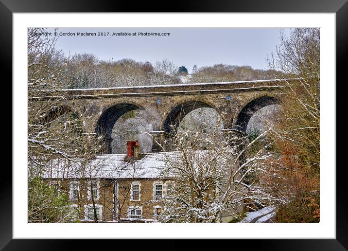 Bargoed Viaduct in the snow Framed Mounted Print by Gordon Maclaren