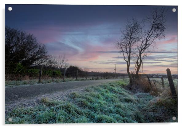A Winter morning at Cefn-Bryn-Brain Acrylic by Leighton Collins