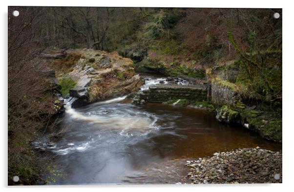 The Avon Mellte river on the gunpowder trail Acrylic by Leighton Collins