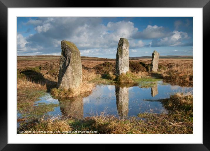 Reflection of the past - Boskegnan Stone Circle, C Framed Mounted Print by Steve Bishop