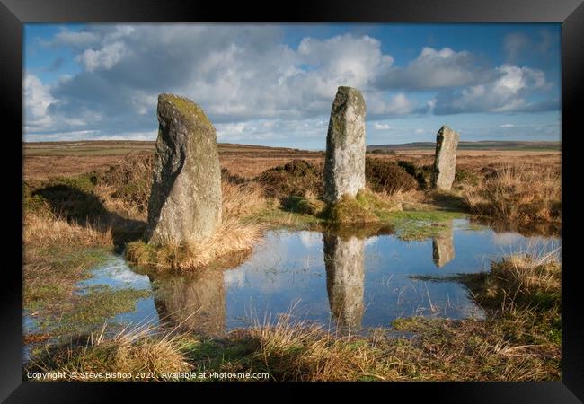 Reflection of the past - Boskegnan Stone Circle, C Framed Print by Steve Bishop