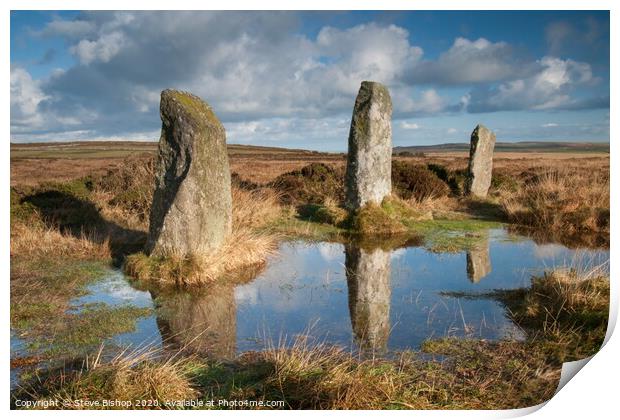 Reflection of the past - Boskegnan Stone Circle, C Print by Steve Bishop